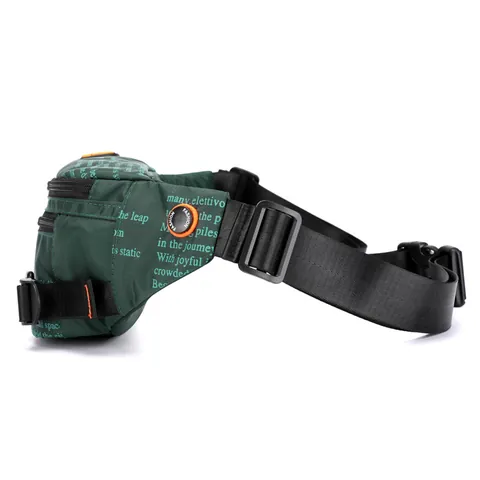 Men's Waterproof Nylon Waist Bag Streetwear Trend Chest Bag Outdoor Sports Lightweight Fanny Pack With Headphone Hole