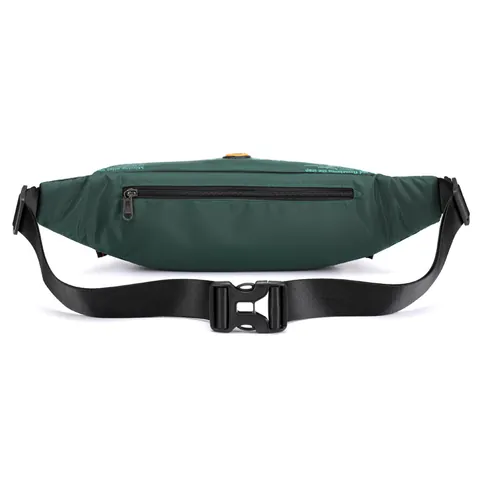 Men's Waterproof Nylon Waist Bag Streetwear Trend Chest Bag Outdoor Sports Lightweight Fanny Pack With Headphone Hole