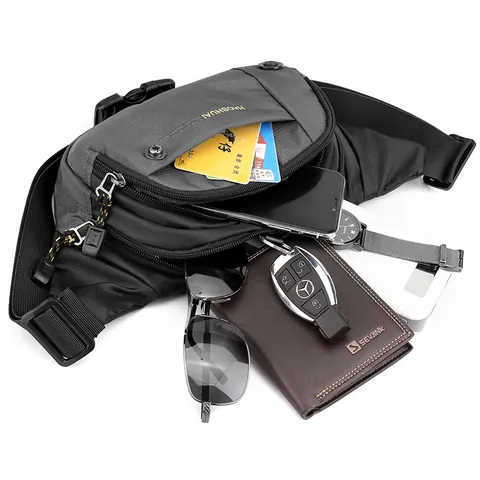 Herren Outdoor Sport Gürteltasche Wasserdicht Nylon Multi-Tasche Brusttasche Umhängetasche Zum Laufen Reisen Wandern