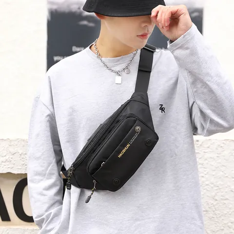 Multi-functional Outdoor Men Waist Bag Water-repellent Nylon Chest Bag Crossbody Bag Fashion Casual Travel Fanny Pack For Men