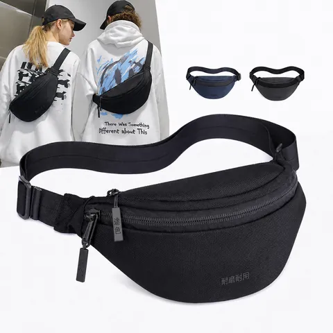 Trendy Ballistic Nylon Chest Bag For Men Women Outdoor Sports Crossbody Bag Waterproof Waist Pack Anti-theft Phone Bag