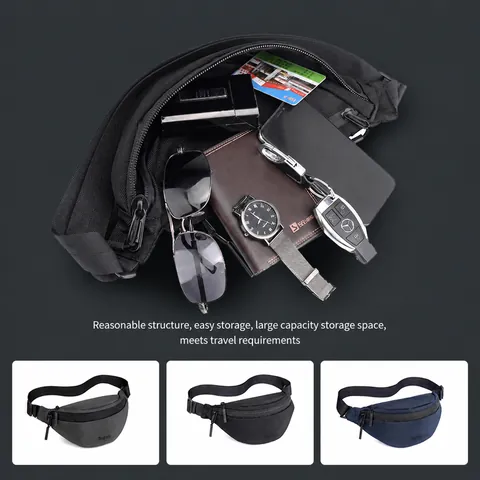 Trendy Ballistic Nylon Chest Bag For Men Women Outdoor Sports Crossbody Bag Waterproof Waist Pack Anti-theft Phone Bag