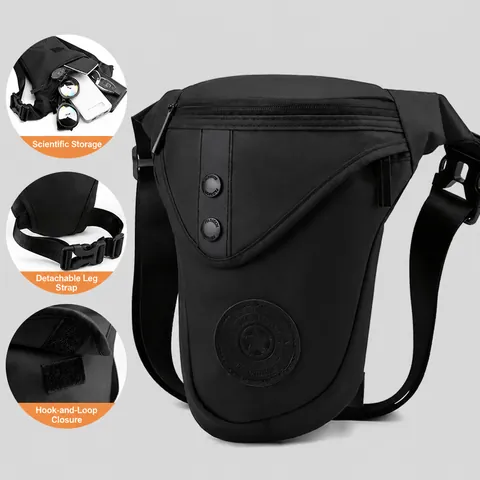 Men's Outdoor Tactical Leg Bag Waterproof Nylon Waist Bag Multifunctional Cycling Hiking Chest Messenger Bag For Travel Sport