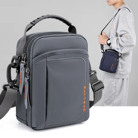 Men Outdoor Multi-functional Crossbody Bag Waterproof Nylon Shoulder Bag Travel Small Waist Bag For Phone Daily Casual Handbag