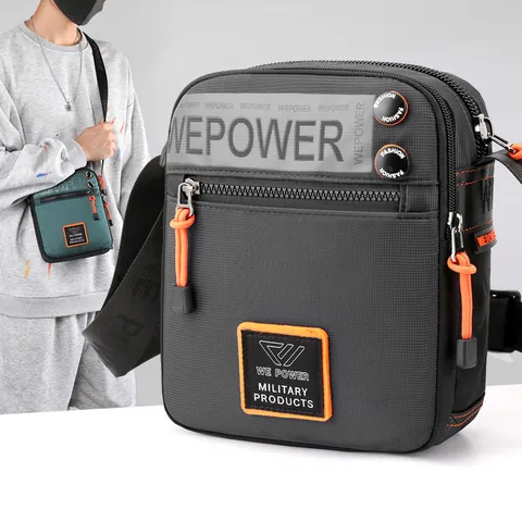 Men's Waterproof Nylon Crossbody Bag Tactical Casual Outdoor Travel Shoulder Bag With Multi Pockets For Daily Use