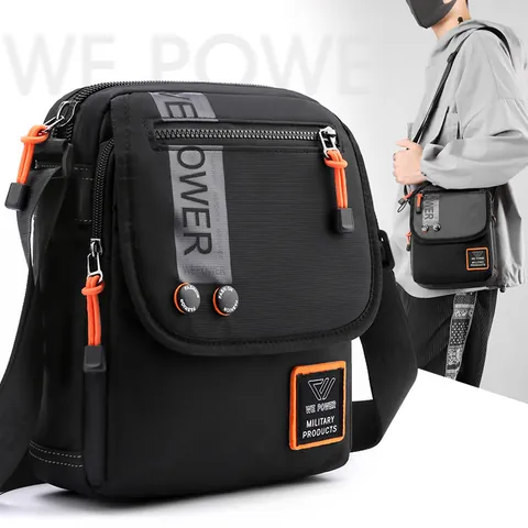 Men Waterproof Nylon Messenger Bag Military Style Multi Pocket Crossbody Bag Casual Outdoor Shoulder Bag For Travel Men