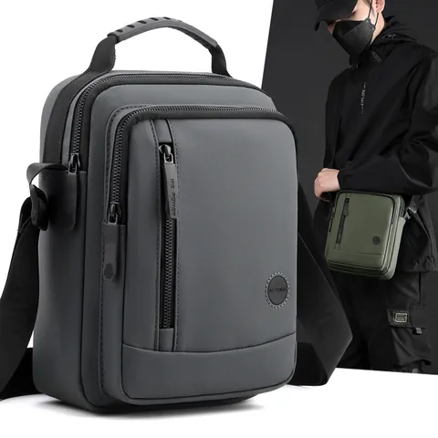 WEPOWER Men's Waterproof 900D Nylon Shoulder Bag Functional Techwear Crossbody Bag Large Capacity Outdoor Travel Messenger Bag With Top Handle