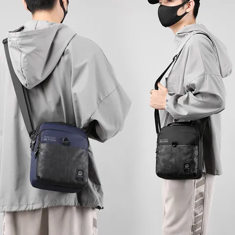 Borsa a Tracolla da Uomo Impermeabile in Nylon Oxford Motivo Mimetico Borsa Messenger Multivani Borsa a Spalla Casual all'Aperto per Uomo