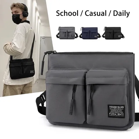 Herren Casual Umhängetasche Wasserabweisendes Nylon Oxford Taktisch Mehrere Taschen Brusttasche Schule Reisen Crossbody Tasche