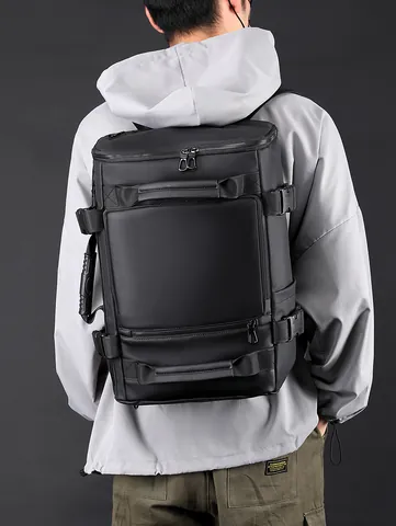 Sac à Dos Voyage Affaires pour Hommes Grande Capacité Imperméable Sac à Dos Ordinateur Multifonctionnel Sac à Bandoulière Main Pour 16 Pouces