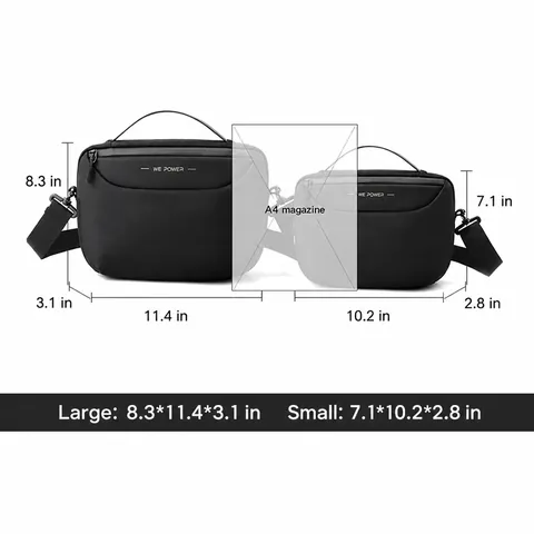 Men's Water-Repellent Nylon Messenger Bag Large Capacity Techwear Crossbody Bag Outdoor Sports Shoulder Bag For Travel Daily