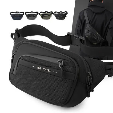 Men's Waterproof Nylon Chest Bag Multi-functional Outdoor Tactical Waist Bag Urban Crossbody Sling Bag For Travel Commuting