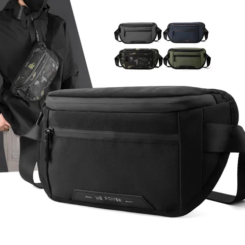 Men's Multi-Functional Crossbody Chest Bag Waterproof Nylon Outdoor Tactical Waist Pack Shoulder Messenger Bag For Daily Travel