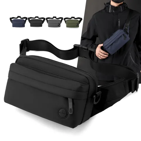 Bolso Bandolera de Nailon Impermeable para Hombre Gran Capacidad Bolso de Pecho Táctico Riñonera Urbana Bolso de Viaje