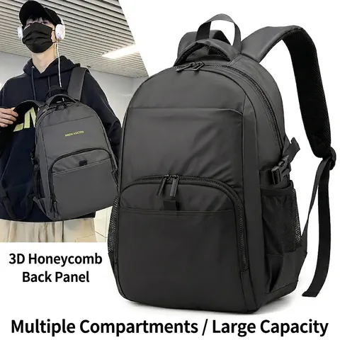 Mochila de Nailon Impermeable para Hombre Gran Capacidad Bolsa para Portátil Negocios Casual para Viaje Escuela Estudiante