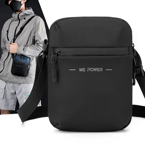 Borsa a Tracolla da Uomo in Nylon Impermeabile Minimalista Business Casual Borsa a Spalla da Uomo Piccola Messenger per Viaggi