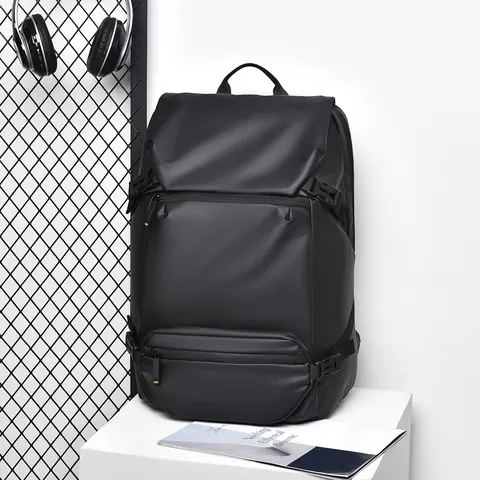 Large Capacity Waterproof Business Laptop Backpack For Men Modern Minimalist Travel Backpack With Multi Compartments And Adjustable Straps