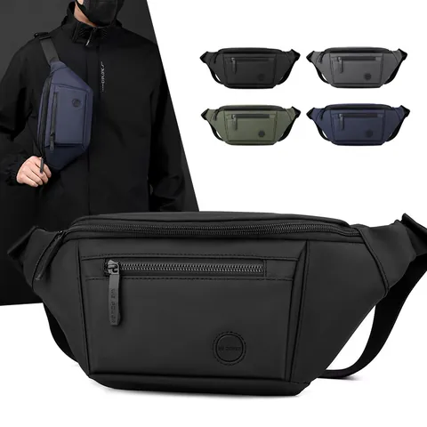 Herren Wasserdichte Nylon Gürteltasche Lässig Sport Outdoor Brusttasche Umhängetasche Mode Sling Bag Für Tägliche Reisen