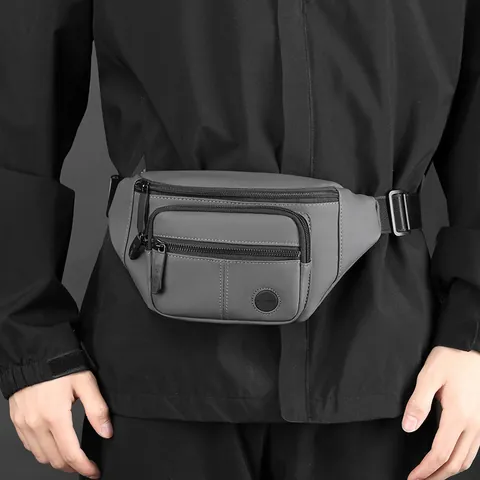 Herren Casual Wasserdicht Nylon Stoff Gürteltasche Mit Polyester Futter Funktionelle Outdoor Reisen Brusttasche Verstellbare Umhängetasche