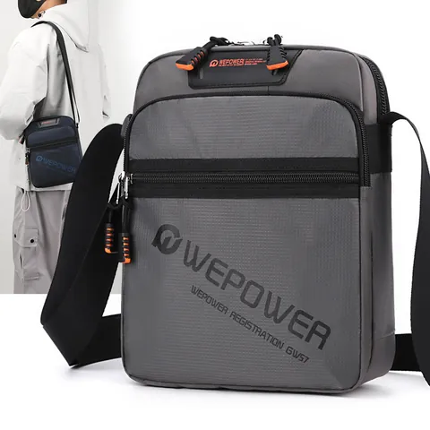 Borsa a Tracolla da Uomo in Nylon Impermeabile Grande Capacità Borsa da Viaggio Messenger per Esterno Quotidiano Casual Moda