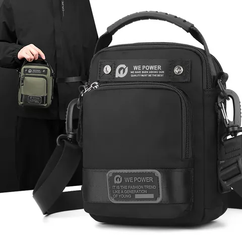Men's Waterproof Nylon Crossbody Bag Multifunctional Tactical Waist Bag Small Outdoor Shoulder Bag With Adjustable Strap
