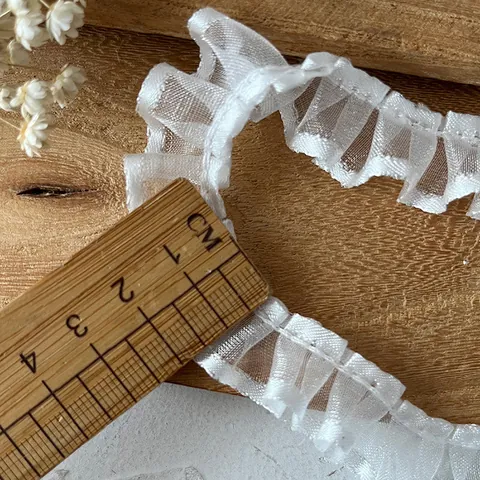 Pleated Ruffle Lace Trim Organza Ribbon For DIY Sewing Craft Wedding Dress Clothing Curtain Home Decoration Accessory