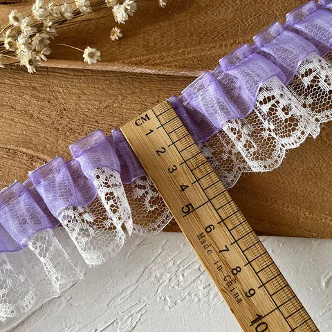 Geplooid Chiffon Kantafwerking Voor Kleding DIY Naaien Ruffle Stof Voor Jurk Mouwen Handgemaakte Decoratie Knutselaccessoire
