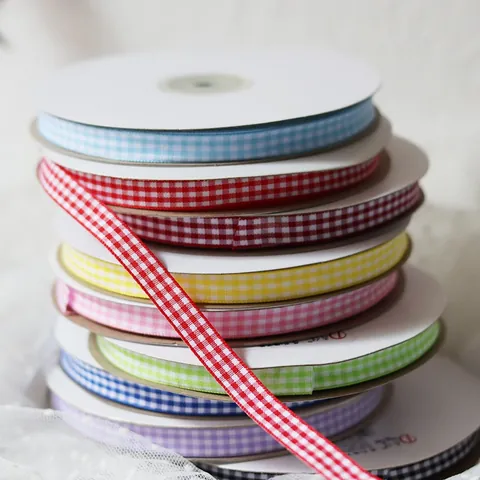 Vintage Gingham Ruitjes Lint Kant Afwerking Voor DIY Handgemaakte Strikken Cadeauverpakking Bakken Decoratie Polyamide