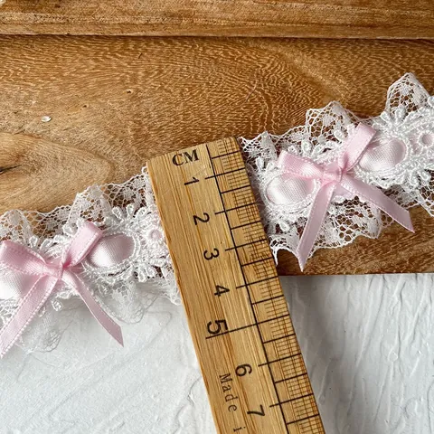Franse Lolita Stijl Kant Afwerking Met Satijnen Strikken Polyester Lint Geplooid Materiaal Voor DIY Ita Bag Handwerk Kleding Accessoire