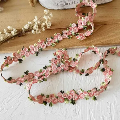 Bestickter Blumen Spitzenbesatz Wasserlöslich 3D Blume Band Für DIY Kleidung Handwerk Zubehör Vintage Stil Deko