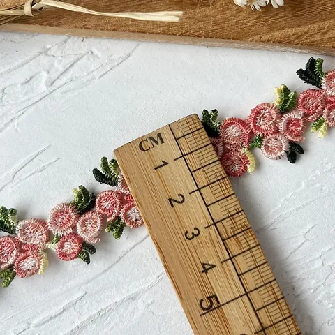 Bestickter Blumen Spitzenbesatz Wasserlöslich 3D Blume Band Für DIY Kleidung Handwerk Zubehör Vintage Stil Deko