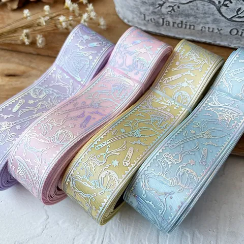 Holografisches Laser Zauberer Magie Thema Band Für DIY Basteln Halloween Dekoration Irisierendes Satinband Für Geschenke