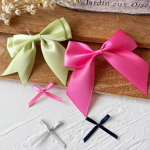 Lazos de Cinta de Satén Hechos a Mano Para Manualidades DIY Envoltura de Regalos Boda Fiesta Decoración Varios Colores Poliéster