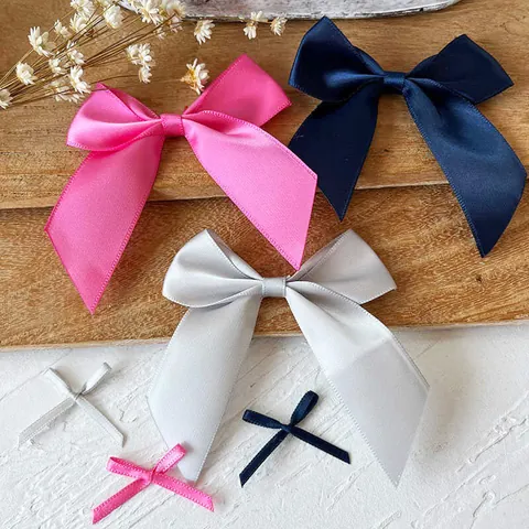 Lazos de Cinta de Satén Hechos a Mano Para Manualidades DIY Envoltura de Regalos Boda Fiesta Decoración Varios Colores Poliéster