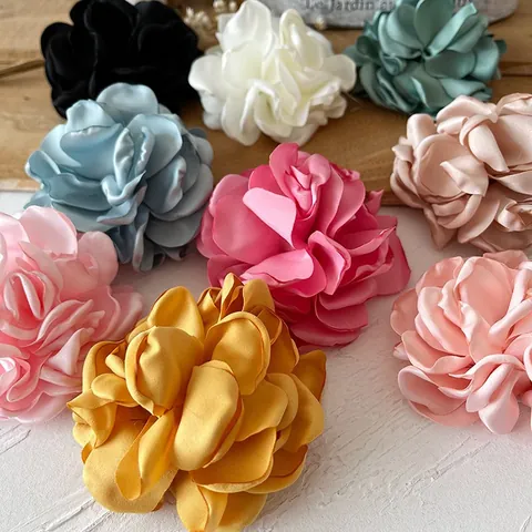 Flor de Tela de Satén Hecha a Mano Estilo Vintage Francés Marchito Accesorios de Ropa DIY Decoración de Boda