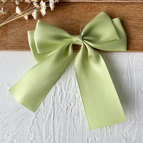 Lazo de Cinta de Satén de Doble Capa Hecho a Mano para Accesorios para el Cabello Decoración de Bolsos DIY Regalo