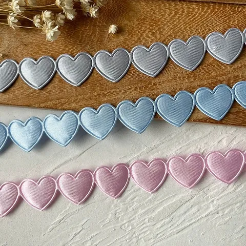 Heart Shaped Decorative Satin Ribbon For Gift Wrapping DIY Craft Wedding Party Decoration Polyester Lace Trim