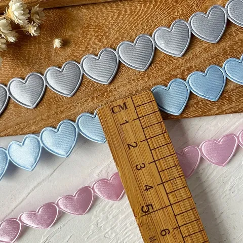 Heart Shaped Decorative Satin Ribbon For Gift Wrapping DIY Craft Wedding Party Decoration Polyester Lace Trim
