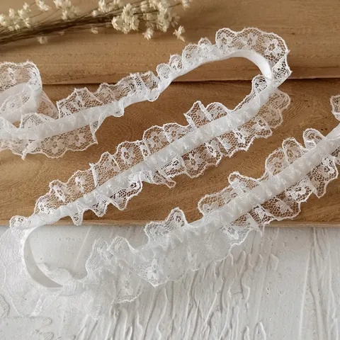 Elastische Ruffles Kanten Afwerking Geplooid Mesh Lint Voor Lolita Kleding DIY Sokken Manchetten Kleding Naaien Decoratie