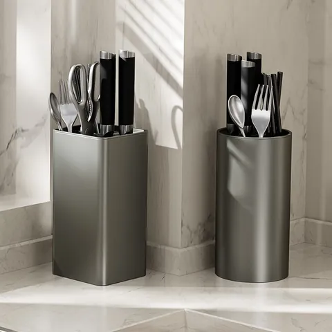 Porta Coltelli Da Cucina Supporto Per Riporre PP PET Organizzatore Posate Staccabile Minimalista Salvaspazio Da Banco