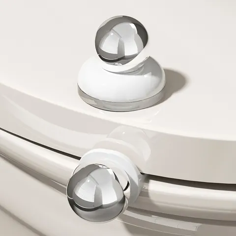 Moderner Kugelförmiger Toilettendeckelheber Für Badezimmer Hygienisch Anti-Schmutz Klebend Toilettensitzbezug Ziehgriff Galvanisiertes Silber ABS Heber