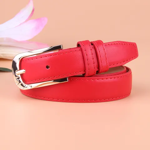 Women Skinny PU Leather Belt With Heart Hollow Alloy Pin Buckle Versatile Casual Waistband For Dresses Jeans Ladies Fashion Waist Strap