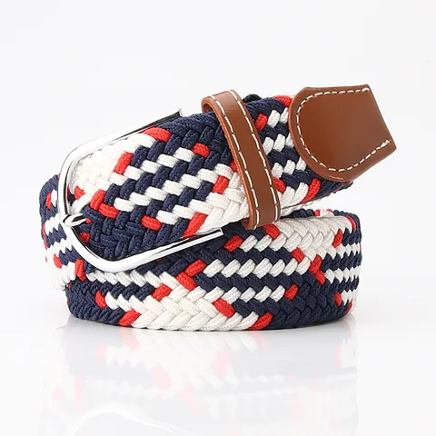 Unisex Elastic Woven Belt Stretch Braided Pin Buckle Waist Strap For Women Men Jeans Casual Fashion Waistband Daily Accessories