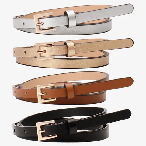 Cintura Sottile In Pelle PU Da Donna Con Fibbia Quadrata In Lega Colori Caramella Cintura In Vita Versatile Per Abiti
