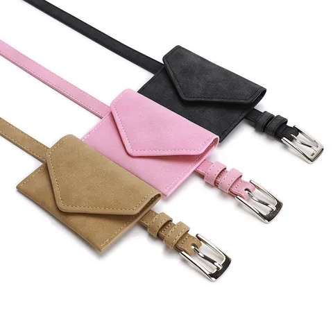 Riñonera Mini de Cuero PU para Mujer Cinturón Versátil Bolso de Cintura Simple Sobre para Vaqueros Accesorio Casual