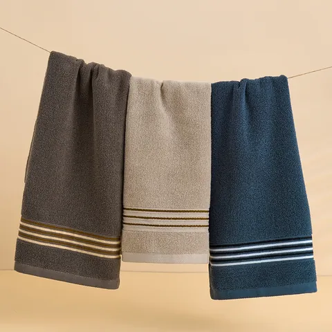 Soft Pure Cotton Face Towel High Absorbent Striped Bathroom Towel For Adults Daily Face Wash Quick Dry Hand Towel