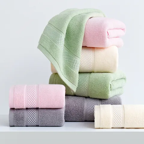 Asciugamano da Bagno e Viso in Puro Cotone Jacquard a Nido d'Ape Morbido Spesso Assorbente per Casa Bagno Adulti