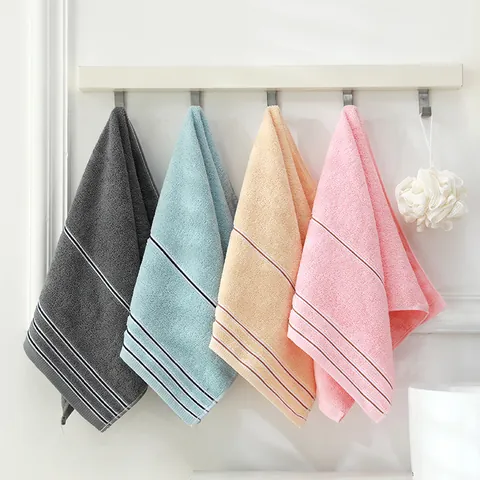 100% Cotton Striped Face Towel Highly Absorbent Soft Terry Bath Towel For Home Bathroom Use Unisex Fast Drying Towel