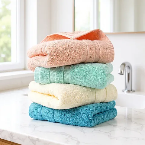 Pure Cotton Face Towel Soft Absorbent Quick Dry Washcloth For Bathroom Adults Double Twill Border Minimalist Solid Color Home Textile