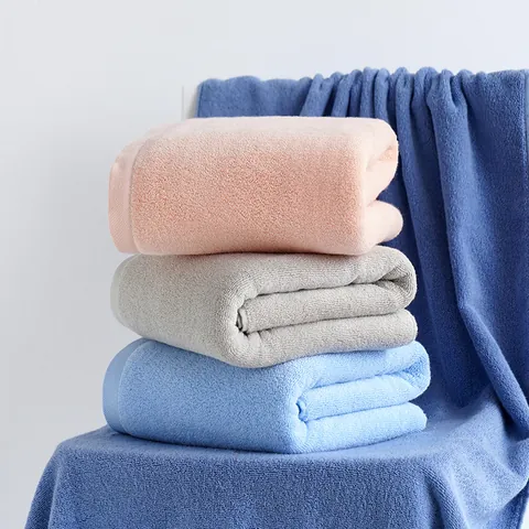 Premium Combed Cotton Bath Towel Absorbent Soft Terry Solid Color Quick Dry Hotel Spa Beach Towel For Adults Home Bathroom